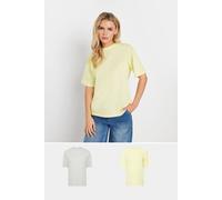 Pixiegirl Petite 2 Pack Seam Detail T-Shirts In Yellow Yellow
