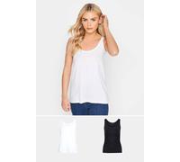 Pixiegirl Petite 2 Pack Vest Tops In Black Black 6