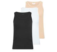 PixieGirl Petite 3 Pack Black & White Ribbed Vest Top Petite