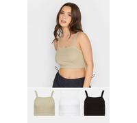 Pixiegirl Petite 3 Pack Crop Tops In White White 16