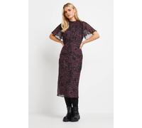 Pixiegirl Petite Abstract Animal Print Dress In Burgundy Burgundy 12