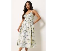 Pixiegirl Petite Abstract Print Midi Dress In Grey Grey