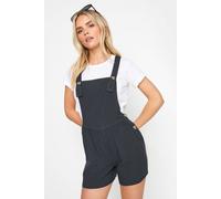 Pixiegirl Petite Acid Wash Dungarees In Black Black 14