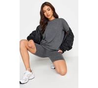 Pixiegirl Petite Acid Wash T-Shirt & Shorts Set In Grey Grey
