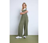 Pixiegirl Petite Acid Wash Wide Leg Dungarees In Green Green