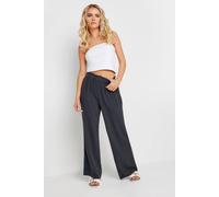 Pixiegirl Petite Acid Wash Wide Leg Trousers In Black Black 6