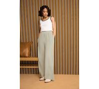 Pixiegirl Petite Acid Wash Wide Leg Trousers In Brown Brown 8