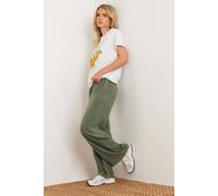 Pixiegirl Petite Acid Wash Wide Leg Trousers In Green Green