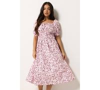Pixiegirl Petite Animal Print Midi Dress In Pink Pink