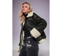 Pixiegirl Petite Aviator Jacket In Black Black