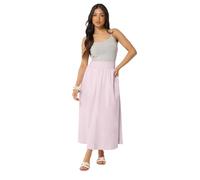 PixieGirl Petite Baby Pink Poplin Shirred Cotton Maxi Skirt Petite