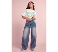 Pixiegirl Petite Balloon Jeans In Mid Blue Mid Blue