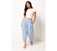 Pixiegirl Petite Barrel Leg Trousers In Baby Blue Baby Blue