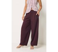 Pixiegirl Petite Barrel Leg Trousers In Burgundy Burgundy