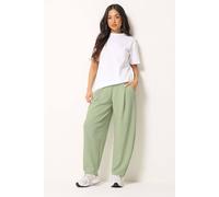 Pixiegirl Petite Barrel Leg Trousers In Light Green Light Green