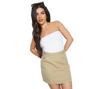 PixieGirl Petite Beige Brown Cotton Utility Mini Skirt Petite