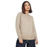 PixieGirl Petite Beige Brown Knitted Crew Neck Jumper Petite