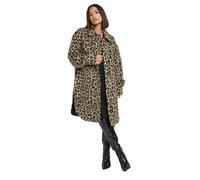 PixieGirl Petite Beige Brown Leopard Print Longline Shacket Petite