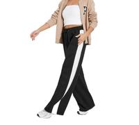 PixieGirl Petite Beige Brown Side Striped Wide Leg Jogger Petite