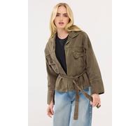 Pixiegirl Petite Belted Utility Jacket In Brown Brown 14