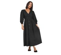 PixieGirl Petite Black Button Midi Dress Petite