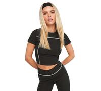 PixieGirl Petite Black Contrast Stitch Top Petite