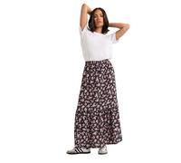 PixieGirl Petite Black Ditsy Floral Tiered Maxi Skirt Petite