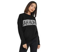 PixieGirl Petite Black Knitted Christmas Slogan Jumper Petite