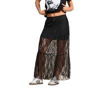 PixieGirl Petite Black Lace Lined Maxi Skirt Petite