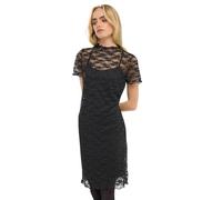 PixieGirl Petite Black Lace Short Sleeve Dress Petite