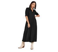 PixieGirl Petite Black Open Collar Short Sleeve Dress Petite