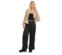 PixieGirl Petite Black Satin Wide Leg Trousers Petite