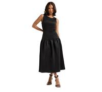 PixieGirl Petite Black Scuba Drop Waist Midi Dress Petite