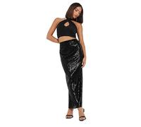 PixieGirl Petite Black Sequin Embellished Maxi Skirt Petite