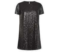 PixieGirl Petite Black Sequin T-Shirt Dress Petite