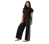 PixieGirl Petite Black Side Stripe Detail Wide Leg Trousers Petite