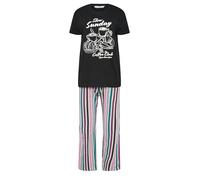 PixieGirl Petite Black 'Slow Sunday Coffee Club' Slogan Pyjama Set Petite