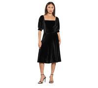 PixieGirl Petite Black Square Neck Velvet Dress Petite