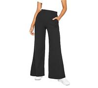 PixieGirl Petite Black Stretch Scuba Wide Leg Trousers Petite