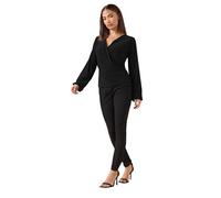 PixieGirl Petite Black Stretch Wrap Top Petite