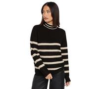 PixieGirl Petite Black Stripe High Neck Knitted Jumper Petite