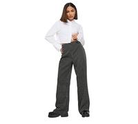 PixieGirl Petite Black Tab Detail Pinstripe Wide Leg Trousers Petite