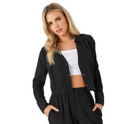 PixieGirl Petite Black Textured Cropped Shirt Petite