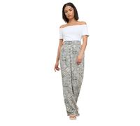 PixieGirl Petite Black Tile Print Wide Leg Trousers Petite