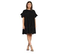 PixieGirl Petite Black Velvet Frill Smock Mini Dress Petite