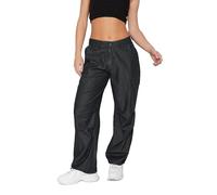 PixieGirl Petite Black Washed Denim Parachute Trousers Petite
