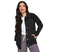 PixieGirl Petite Black Washed Oversized Cotton Denim Jacket Petite