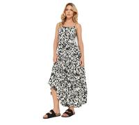 PixieGirl Petite Black & White Cow Print Asymmetric Tiered Dress Petite
