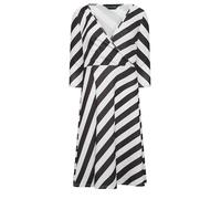 PixieGirl Petite Black & White Stripe Wrap Dress Petite