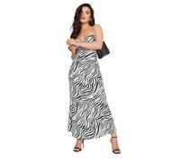PixieGirl Petite Black Zebra Print Cowl Neck Maxi Slip Dress Petite